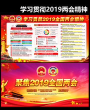 学习贯彻2019两会宣传图