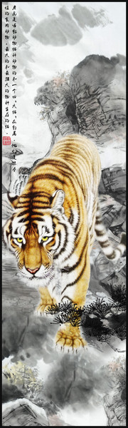 猛虎下山装饰画图片