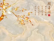 报喜图大理石背景墙