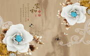 珠宝花钻石风格背景墙装饰图片
