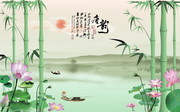 唐韵竹子壁画图片素材