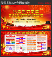 基层单位学习2019年两会精神展板