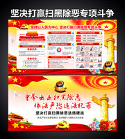 重拳出击扫黑除恶专项斗争行动展板