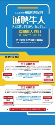创意简约风诚聘牛人招聘展架