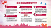 粉色背景糖尿病知识教育宣传栏