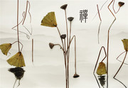 禅意荷花装饰画素材