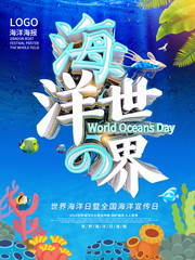 海洋世界世界海洋日环保宣传图片素材