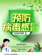  预防病毒感冒主题海报图片