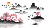 �ŷ��һ�ɽˮˮī����ǽ�ز�