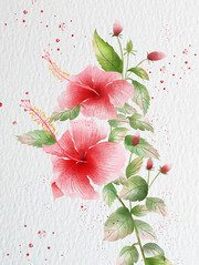 手绘纹理花朵插画