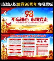 庆祝建党98周年展板设计素材