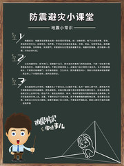 防震避灾小课堂海报