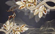 高贵金色麋鹿古典3D装饰背景墙