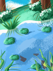 清新夏天插画背景图片下载