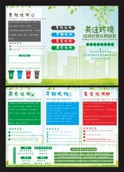 垃圾分类详细介绍三折页图片