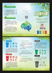 绿色大气垃圾分类三折页