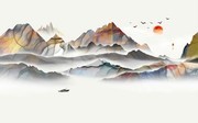 抽象山水壁画图片下载