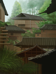 中式建筑效果图素材