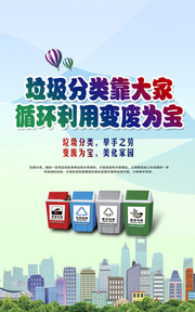 垃圾分类靠大家公益宣传海报