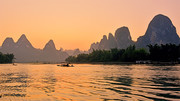 漓江夕阳山河自然风景图