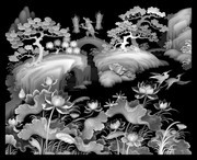 精品荷花风景灰度图