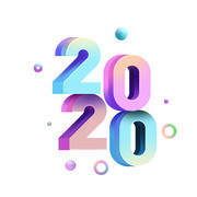 2020年数字立体炫彩艺术字