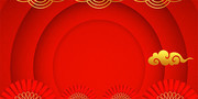 红色中国风春节祥云广告背景图