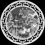 精雕荷花鸳鸯图案