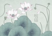 荷花背景墙设计图片