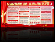 加强民族团结讲话展板
