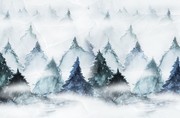 手绘森林树木背景墙