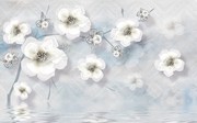 灰色淡雅花开富贵背景墙