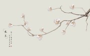 现代简约玉兰花背景墙
