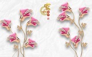 3D珠宝花富贵家和背景墙