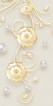 3D玉石玫瑰花玄关图