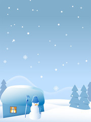 冬天下雪卡通画