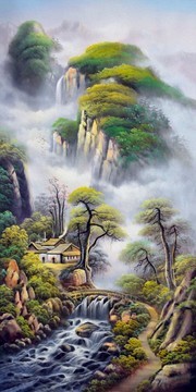唯美山水风景玄关图片