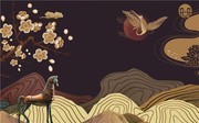 古风梅花背景墙图片