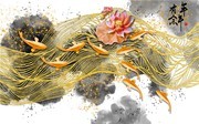 年年有余古风壁画图片