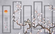 鸟语花香屏风隔断装饰画