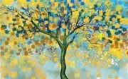 发财树摇钱树壁画图片素材