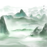 水墨山水背景素材