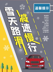 雪天路滑温馨提示海报