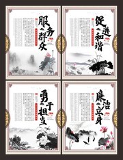 中国风促进和谐勇于担当廉政展板