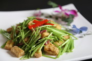 芦蒿臭干炒腊肉菜品图片素材