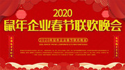 2020鼠年企业春节联欢晚会展板