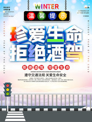 拒绝酒驾交通安全公益海报