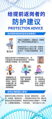 提前返岗者的防护病毒建议展架