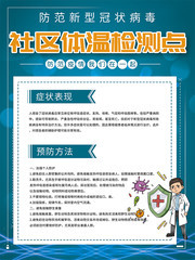 社区体温检测点海报图片