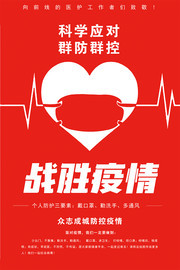 红色防控新型冠状病毒宣传海报